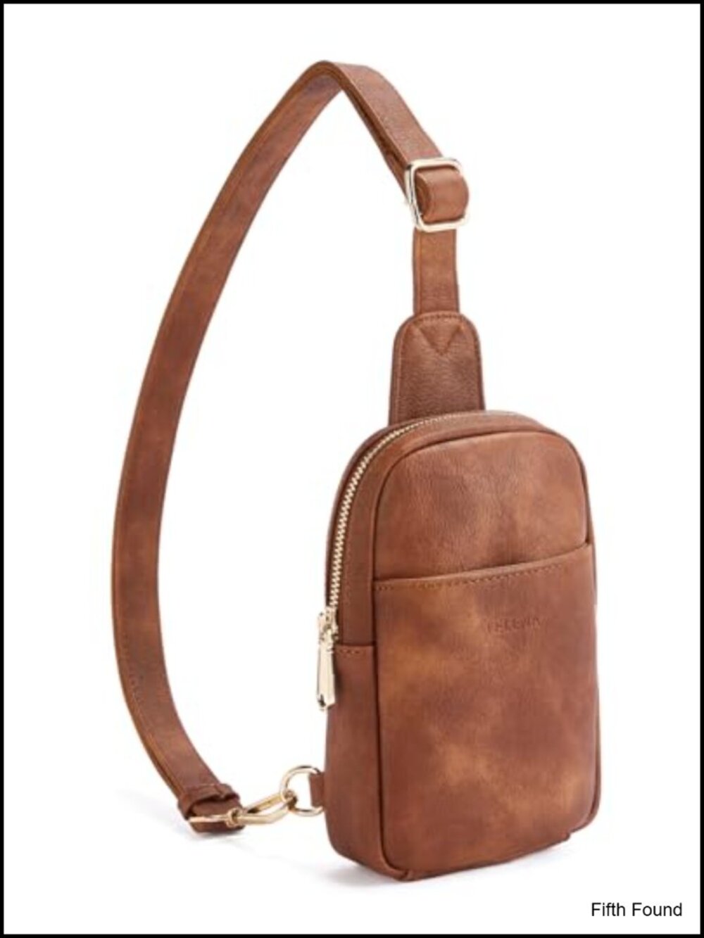 Faux Leather Crossbody Sling Bag, Adjustable Strap, Travel